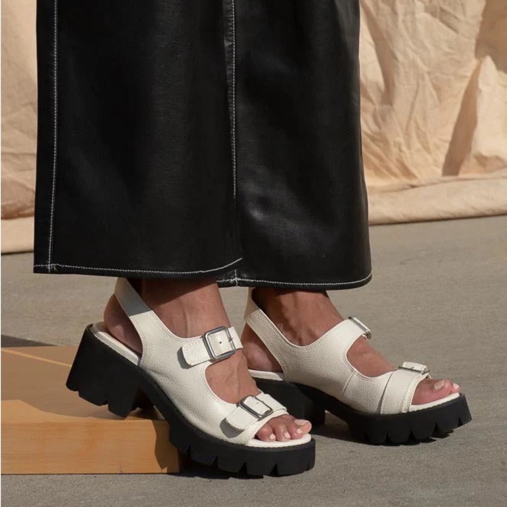 Free People Leather Buckle Sandal
